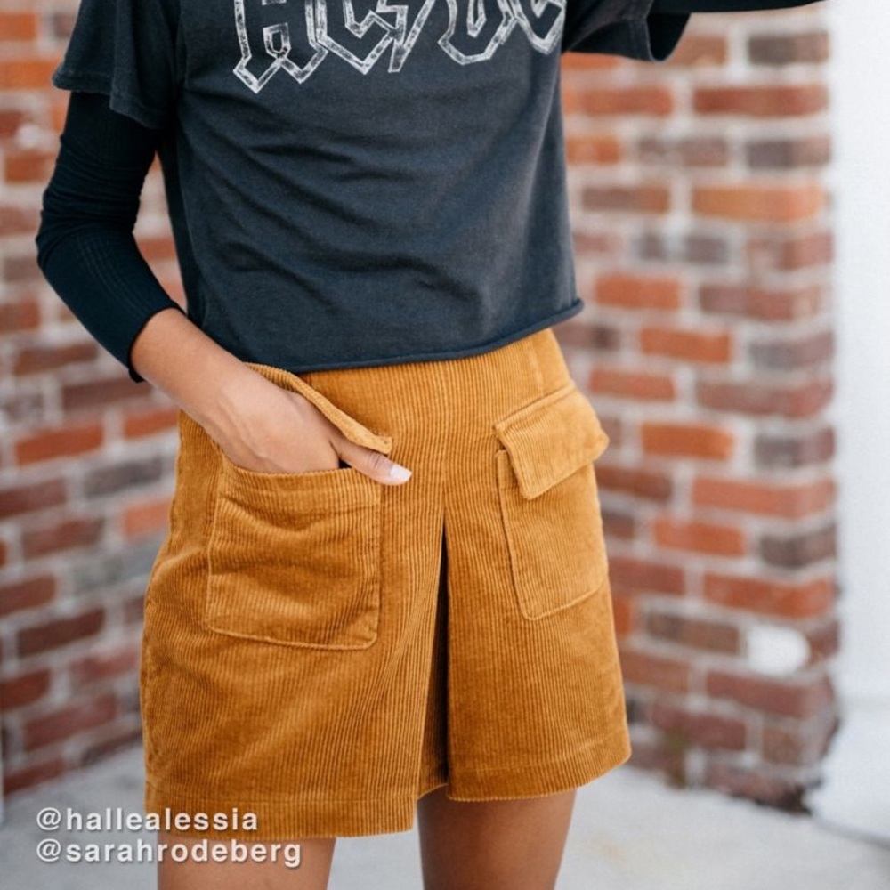 BDG High Waisted Corduroy Utility Pocket Mini Skirt